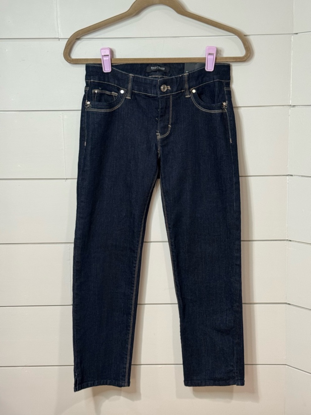 NEW White House Black Market Dark Indigo Ankle Slim Cropped Jeans